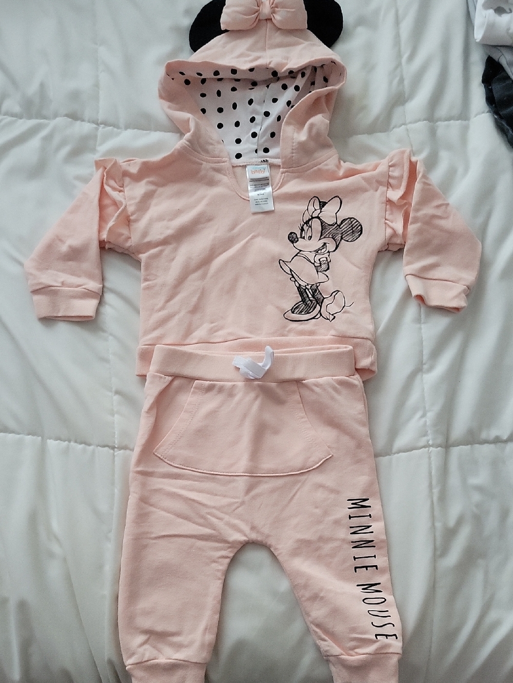 Minnie Mouse Peach Hooded Two-Piece Set